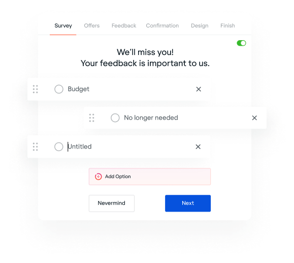 RetainQ simple flow builder configuration interface